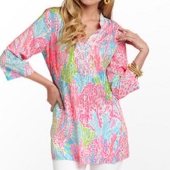 Lilly Pulitzer Lets Cha Cha Captiva Women’s Tunic L - Picture 1 of 9